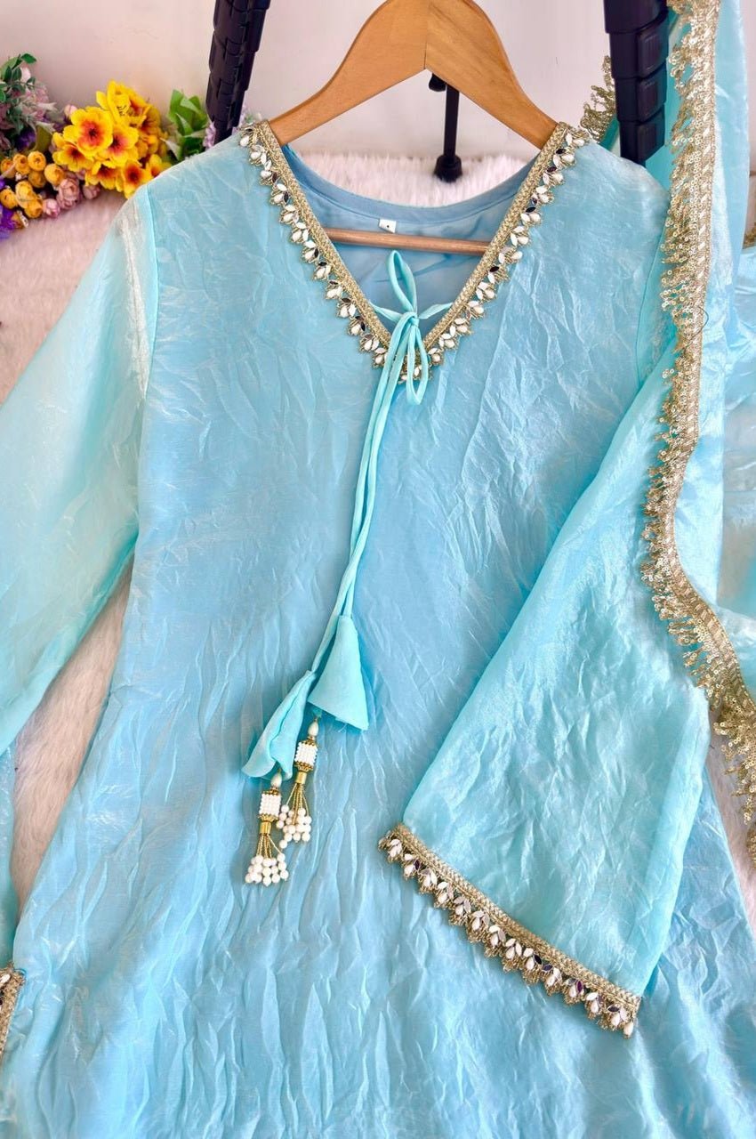 Icy Blue Farsi Style Salwar Suit