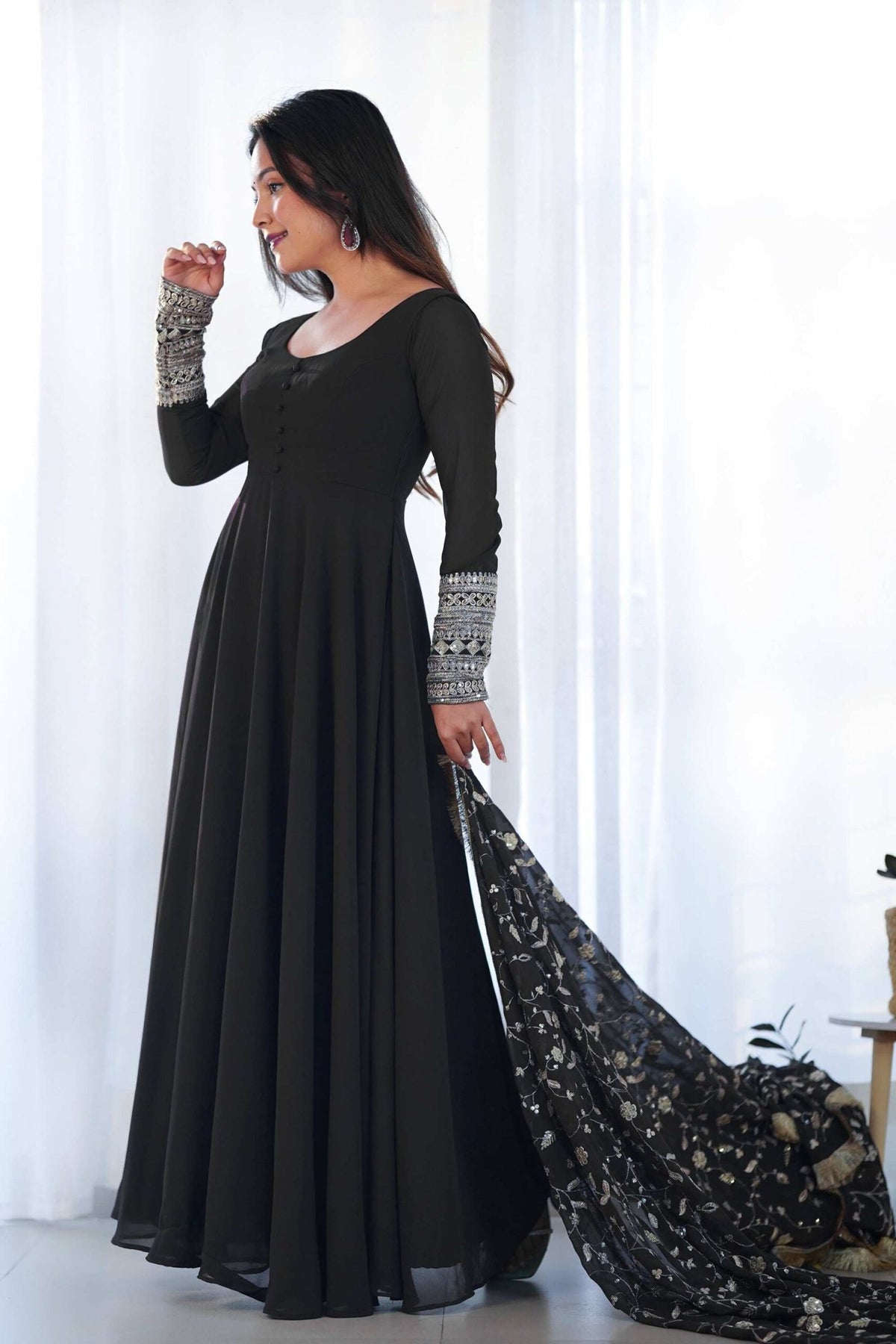 Timeless Black Georgette Gown