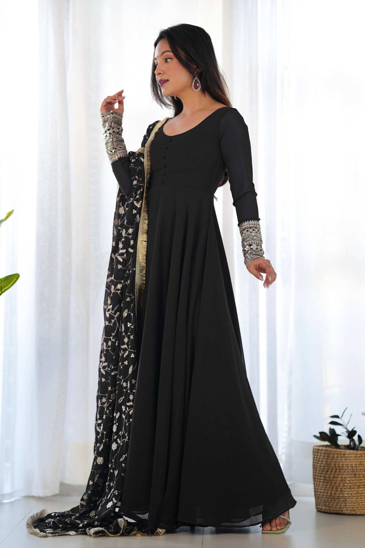 Timeless Black Georgette Gown