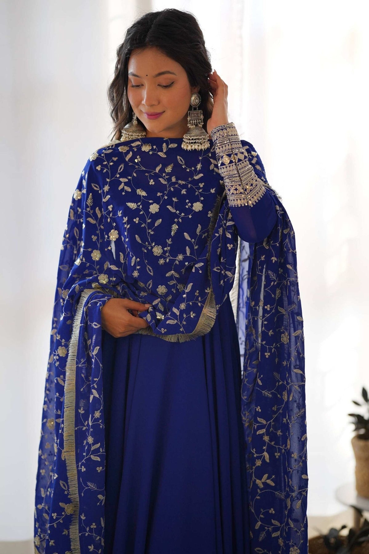 Dazzling Blue Georgette Gown