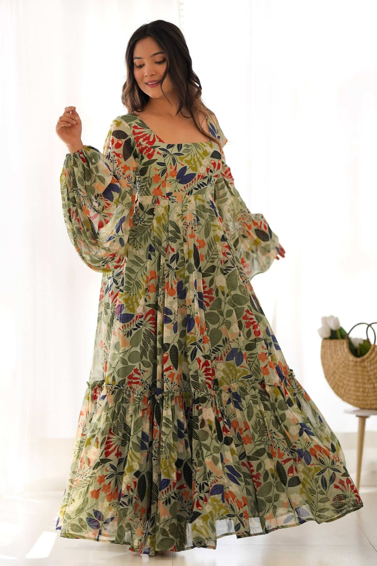 Floral Print Maxi Dress