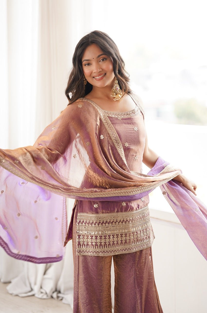 Premium Dusty Pink Frendy Silk Kurta Set
