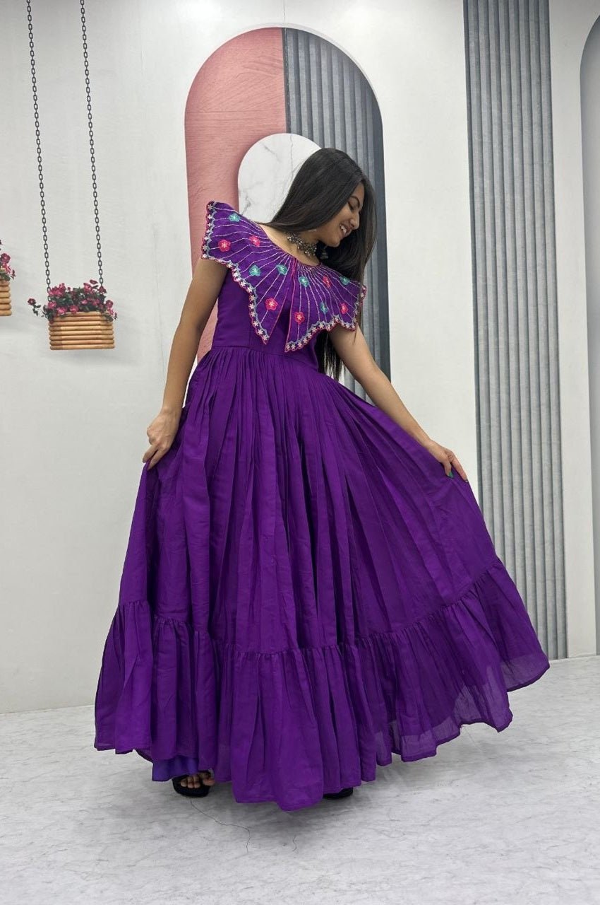Premium Purple Roman Fabric Gown