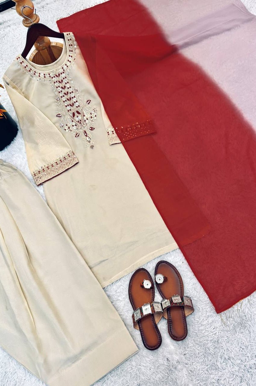 Tebby Organza Farshi Pant Suit Set