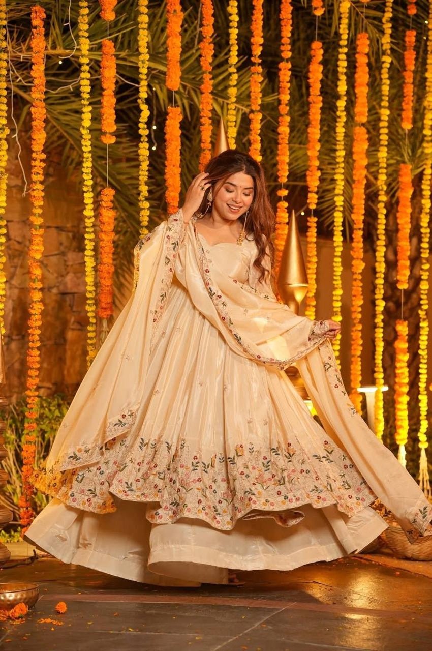 Off-White Wedding Special Palazzo Suit Set