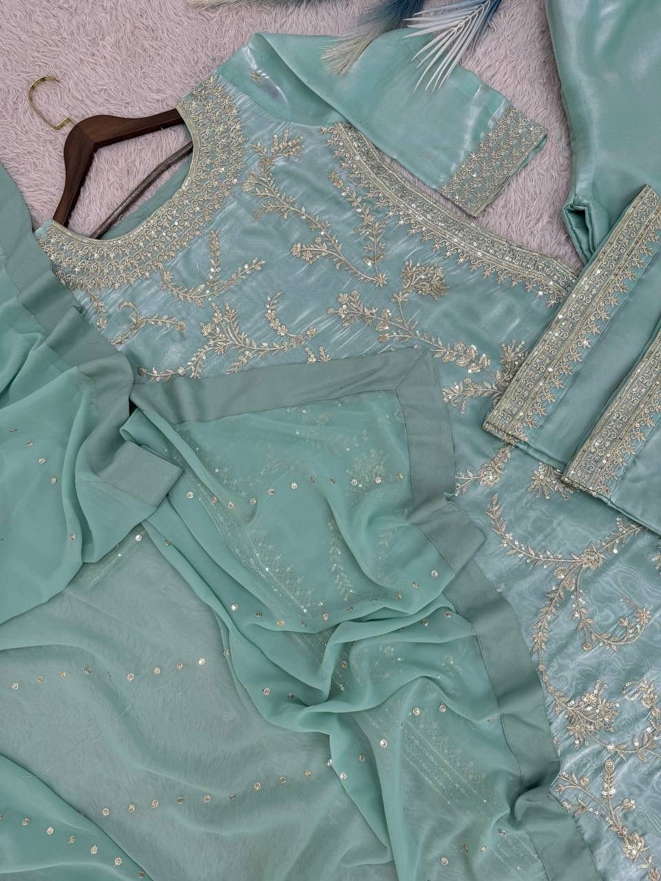 Pure silk straight suit