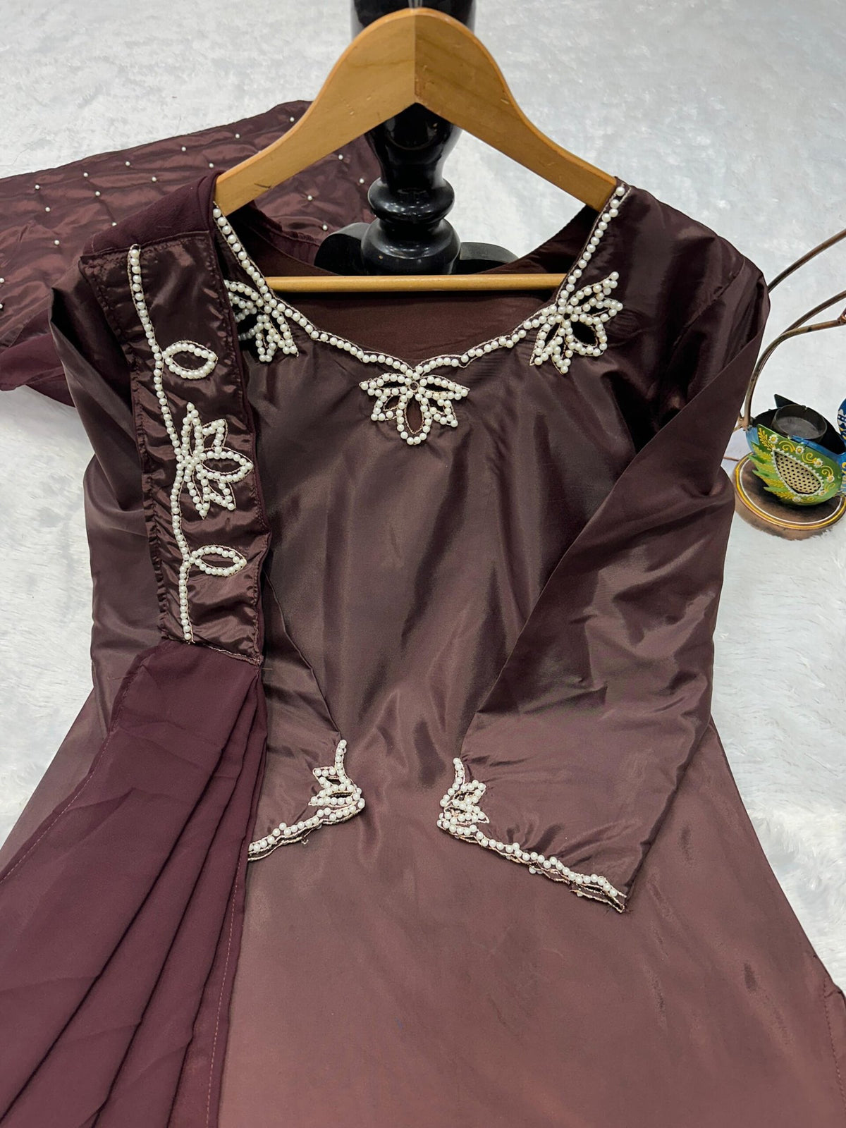 Embroidery Moti Work Farsi Suit