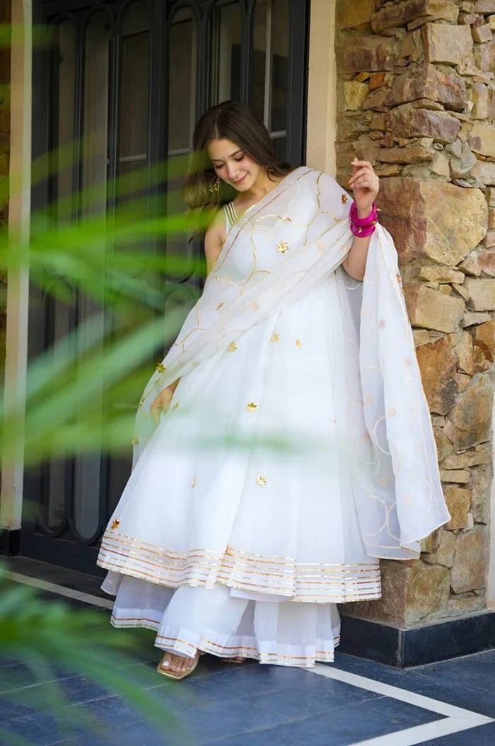 Light Ivory Soft Chiffon Kurta Set