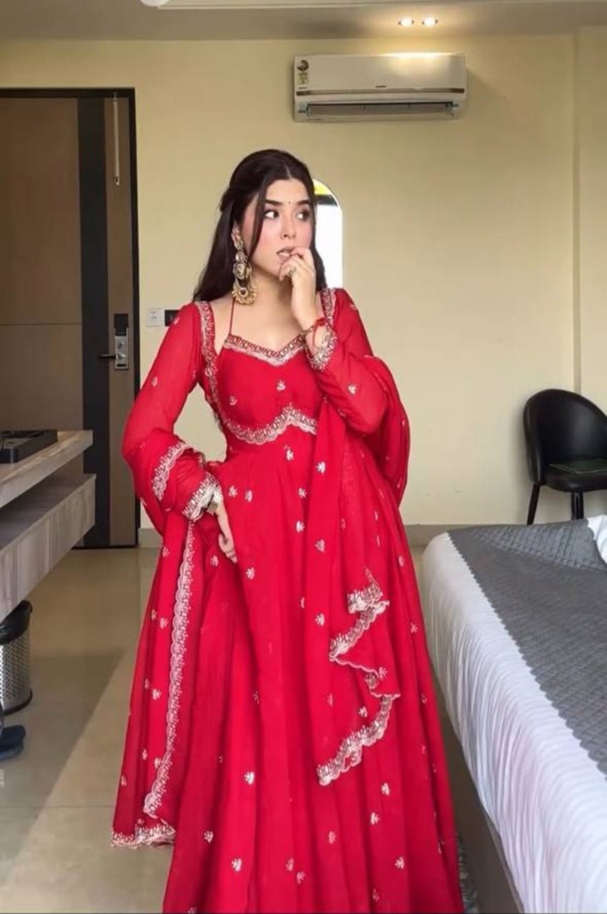 Red Color Apsara Suit Set