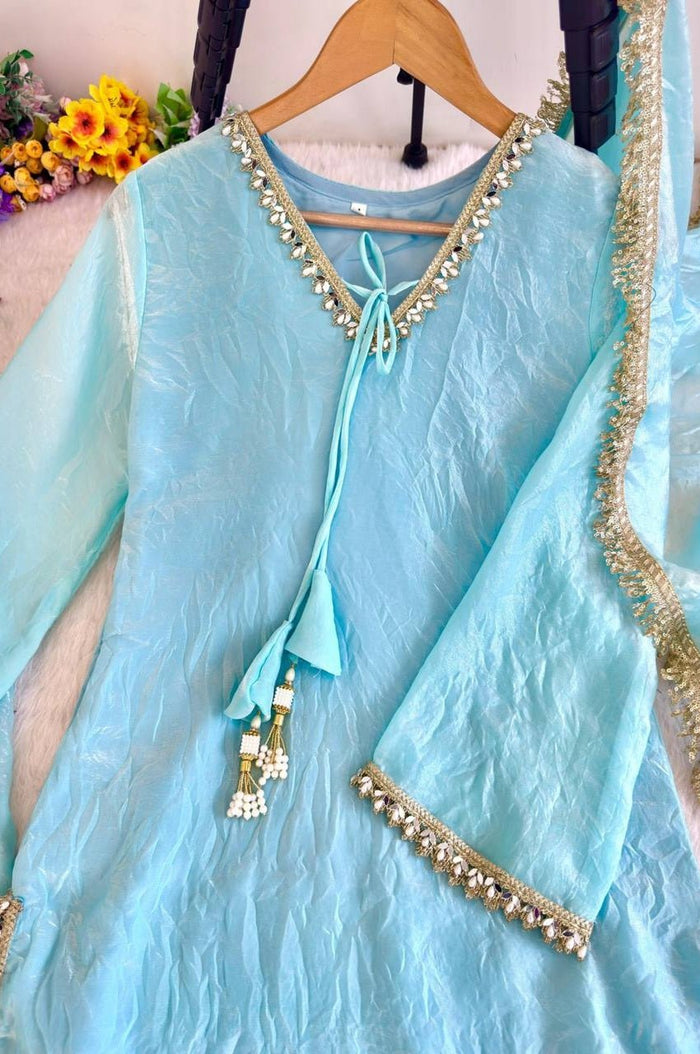 Icy Blue Farsi Style Salwar Suit