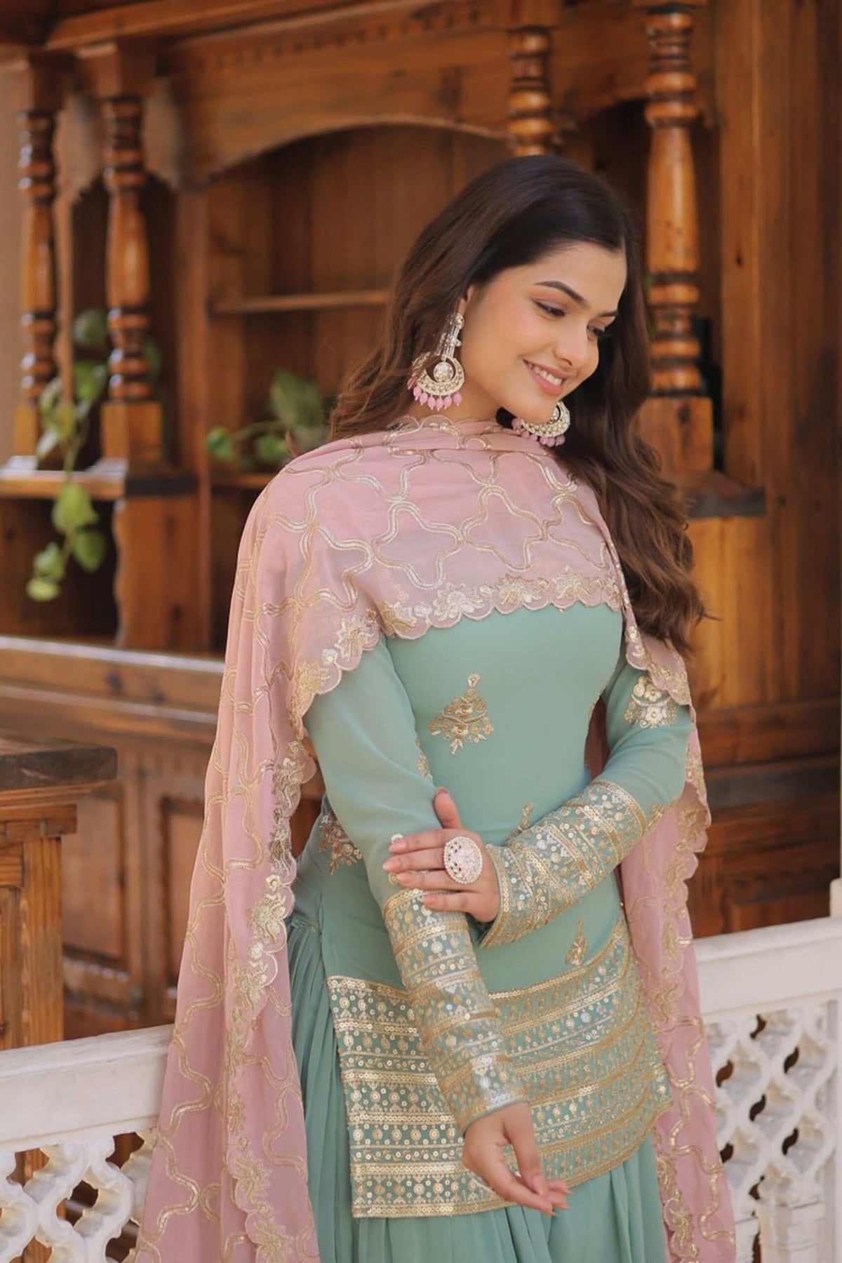Light Green Palazzo Suit