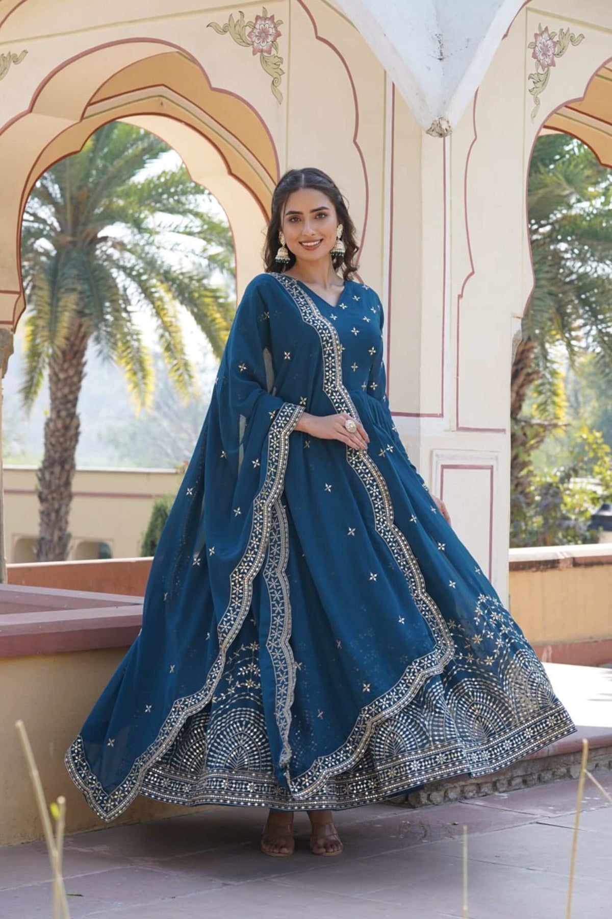 Blue Wedding Wear Gown