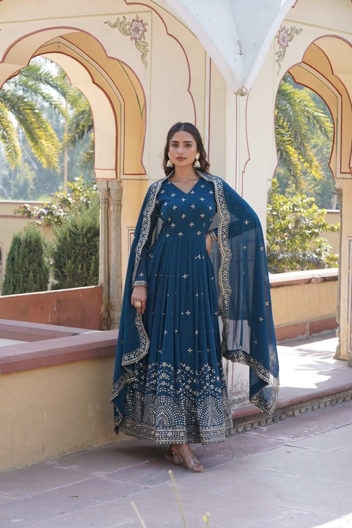 Blue Wedding Wear Gown