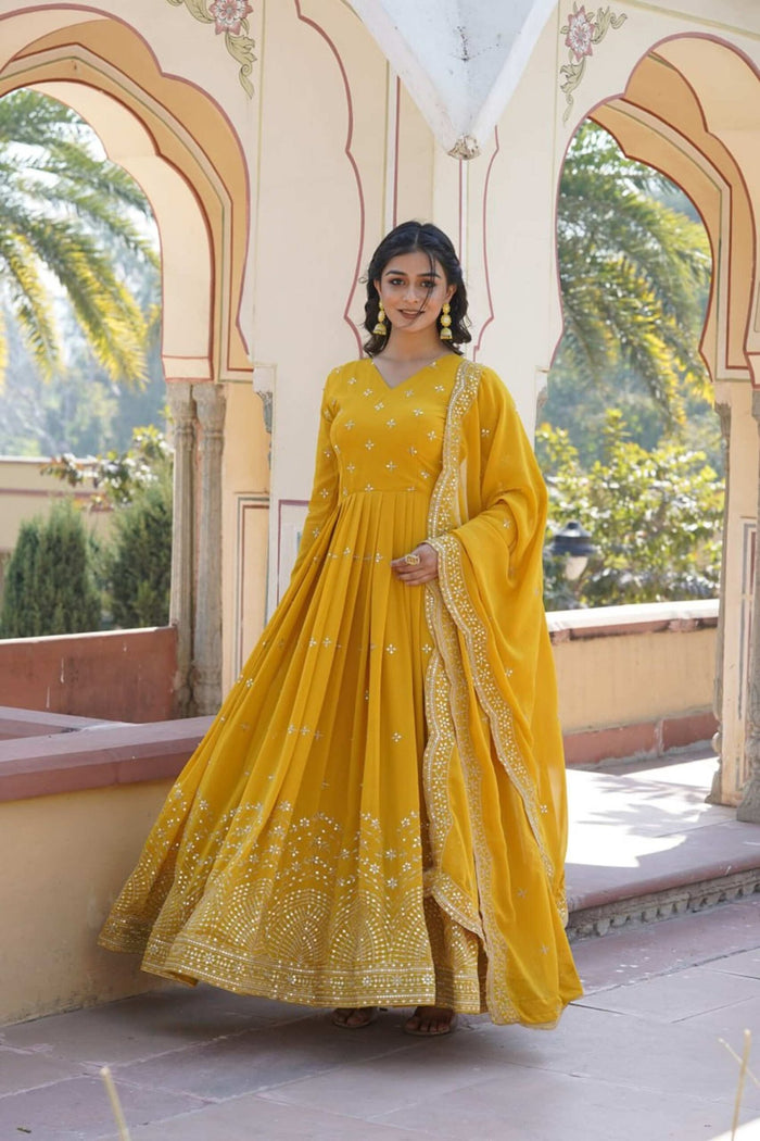 Yellow Wedding Wear Gown
