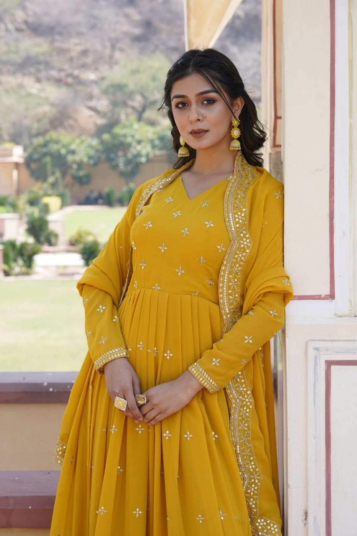 Yellow Wedding Wear Gown
