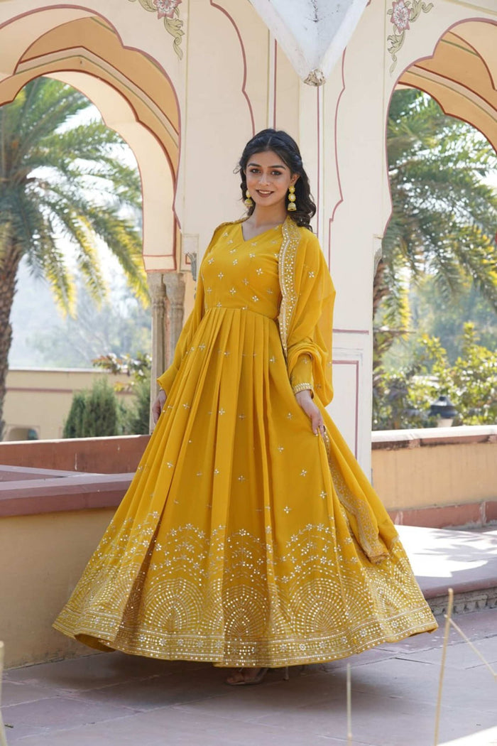 Yellow Wedding Wear Gown