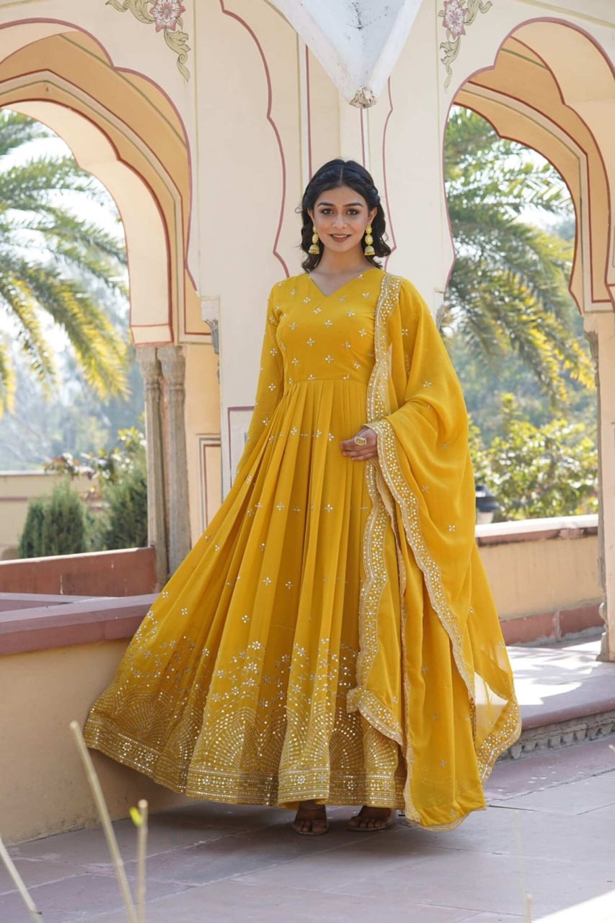 Yellow Wedding Wear Gown
