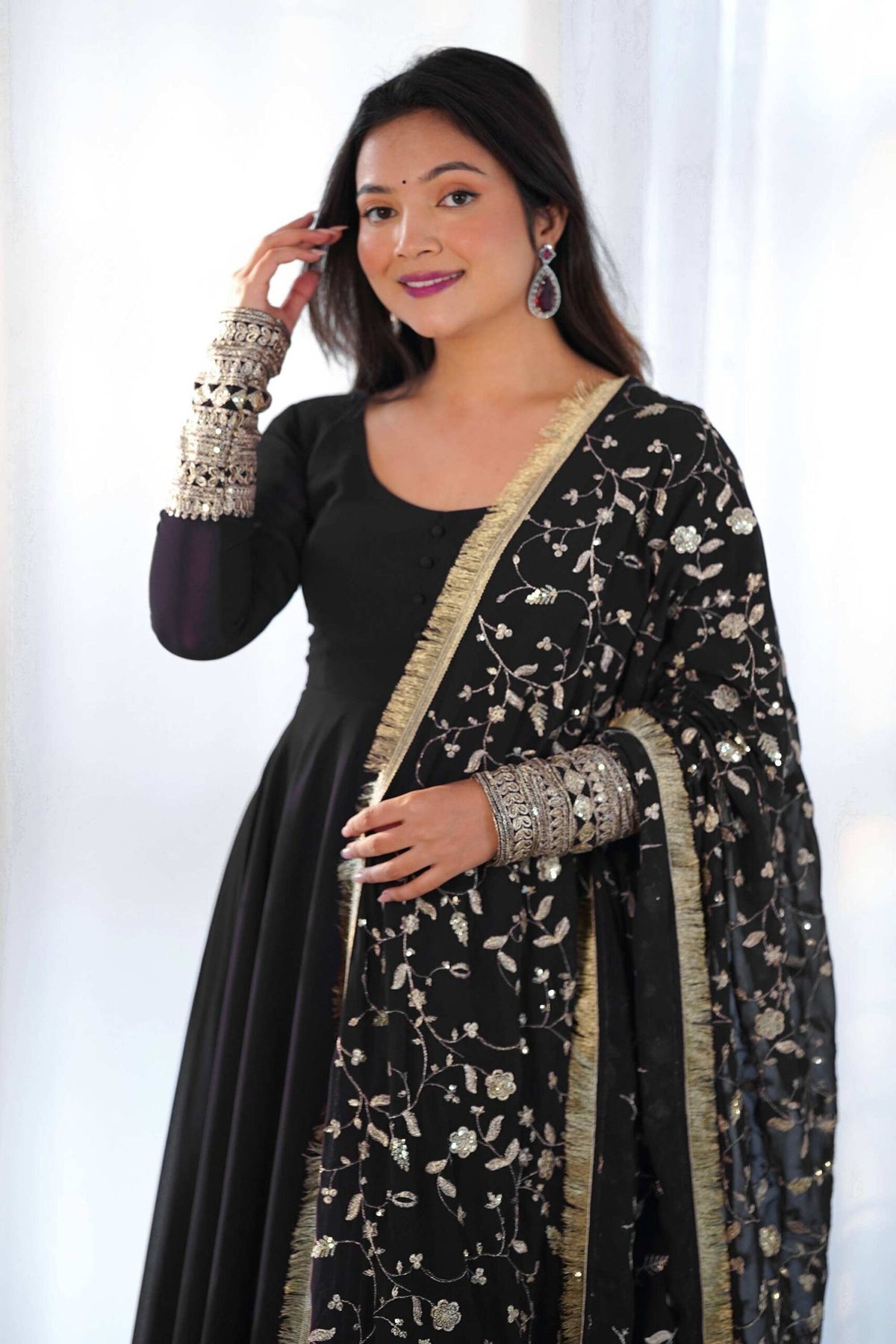 Timeless Black Georgette Gown