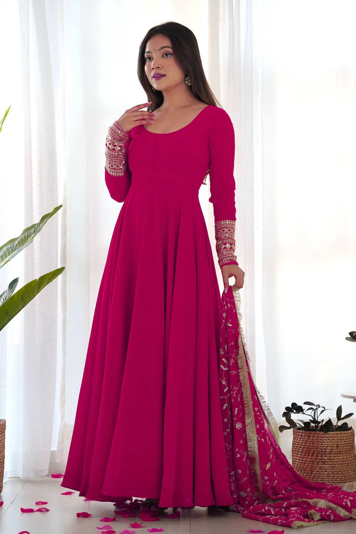 Dazzling Pink Georgette Gown