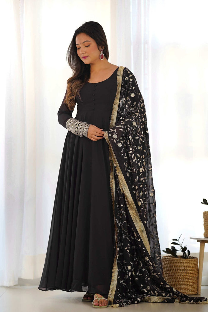 Timeless Black Georgette Gown