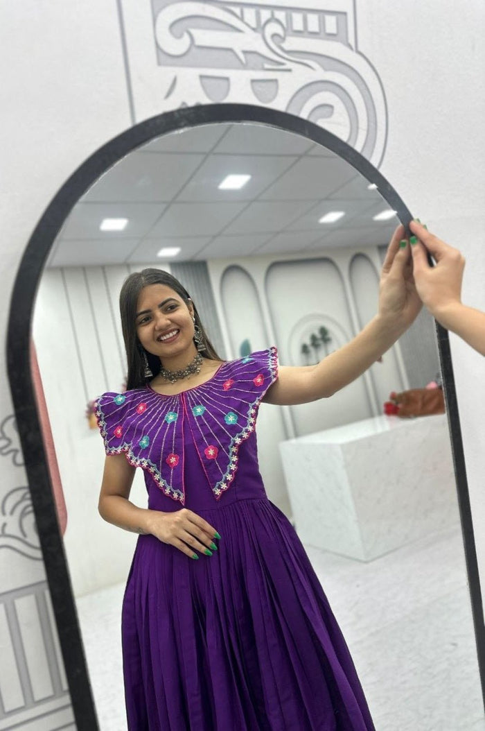 Premium Purple Roman Fabric Gown