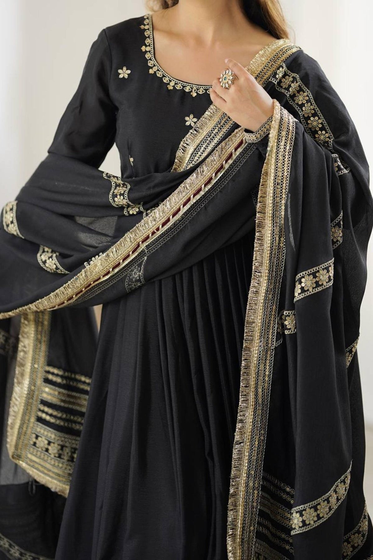 Black Bollywood Style Anarkali Suit