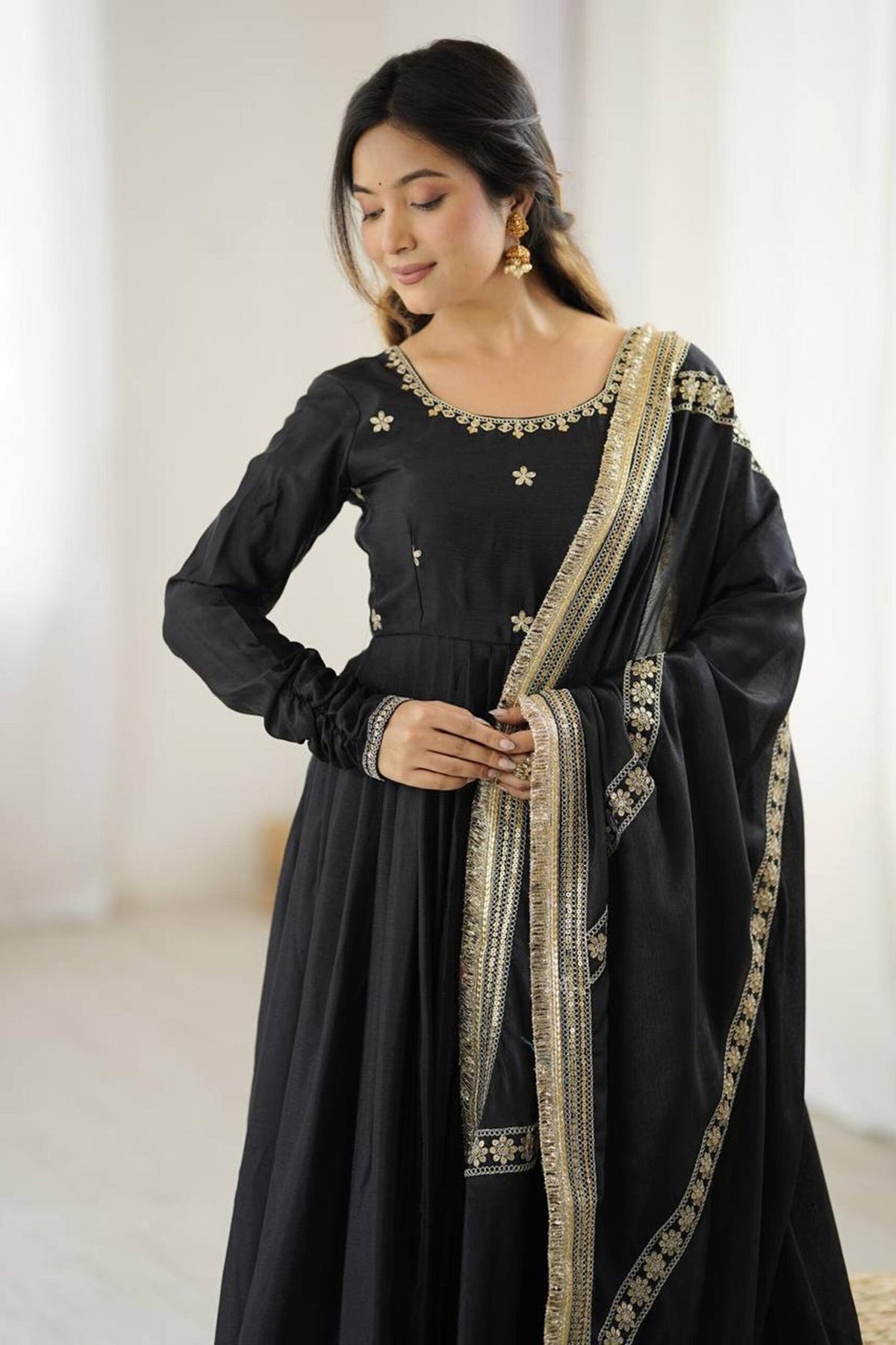 Black Bollywood Style Anarkali Suit