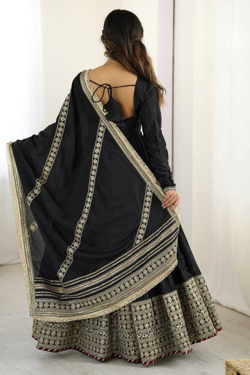 Black Bollywood Style Anarkali Suit