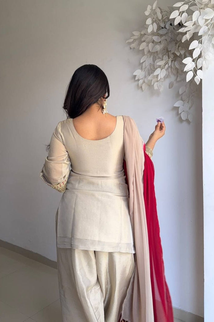 Tebby Organza Farshi Pant Suit Set