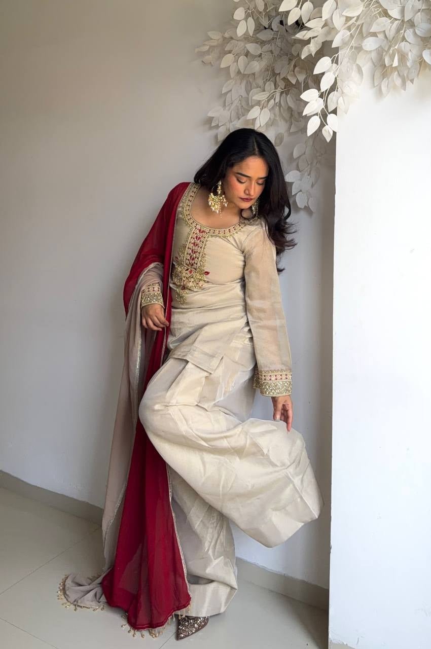 Tebby Organza Farshi Pant Suit Set
