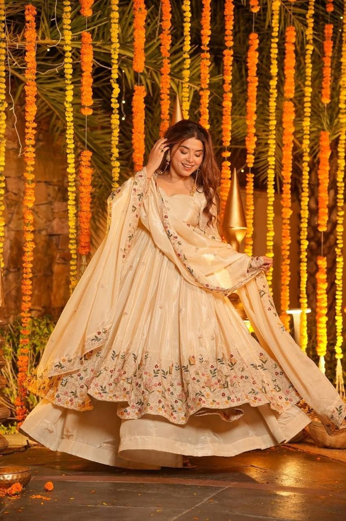 Off-White Wedding Special Palazzo Suit Set