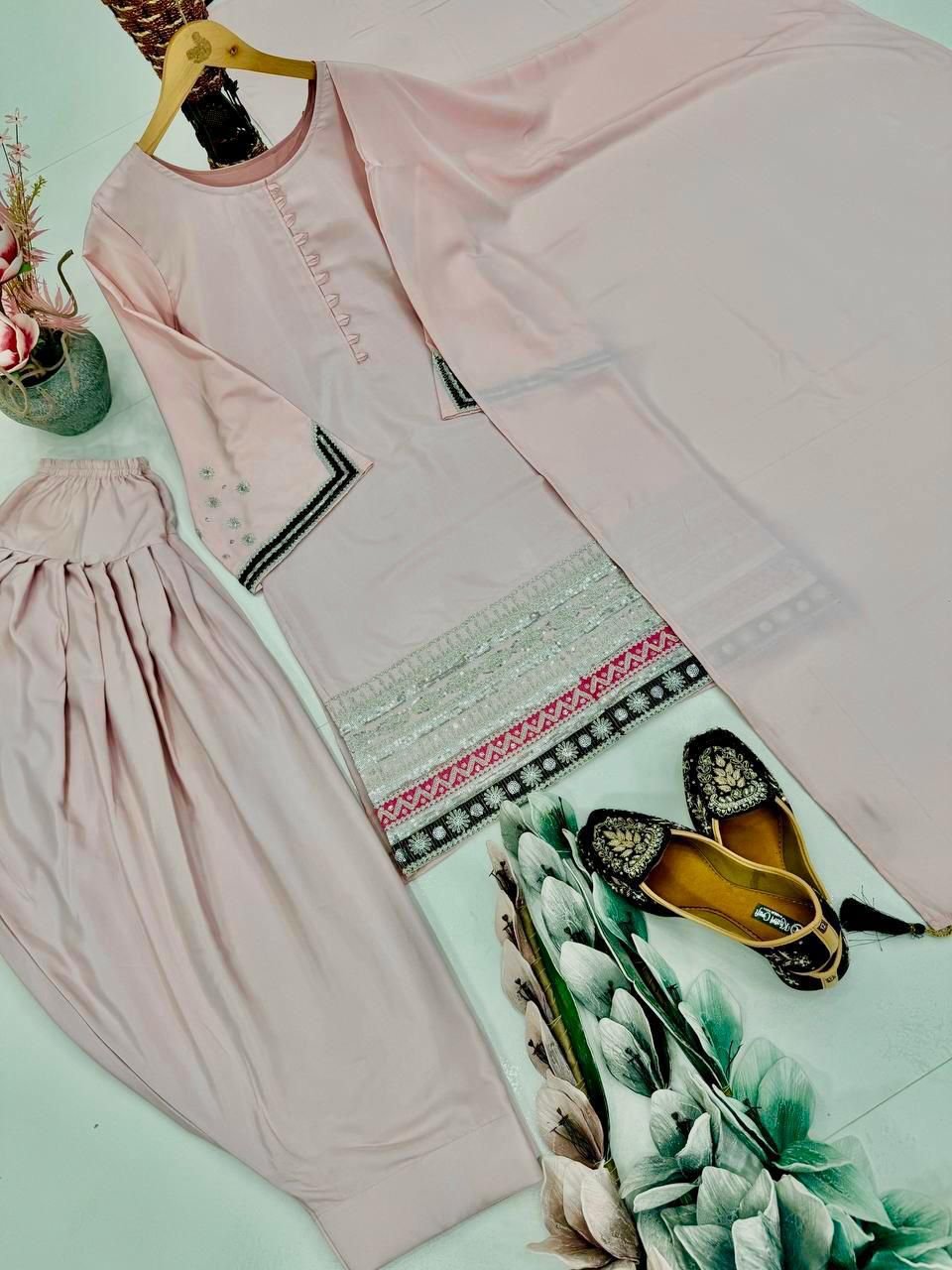 Embroidery Sequence Work Farsi Suit