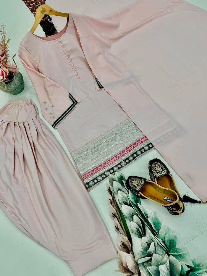 Embroidery Sequence Work Farsi Suit