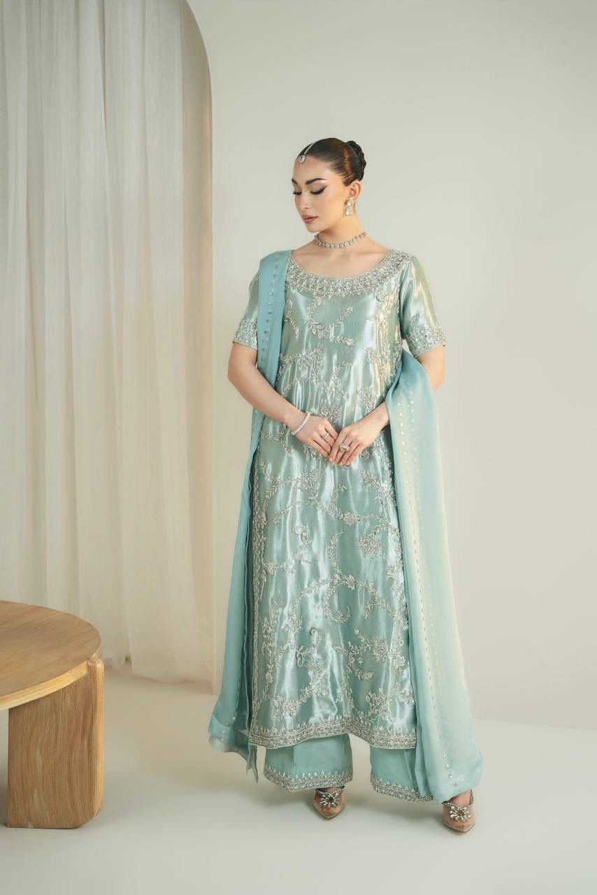 Pure silk straight suit