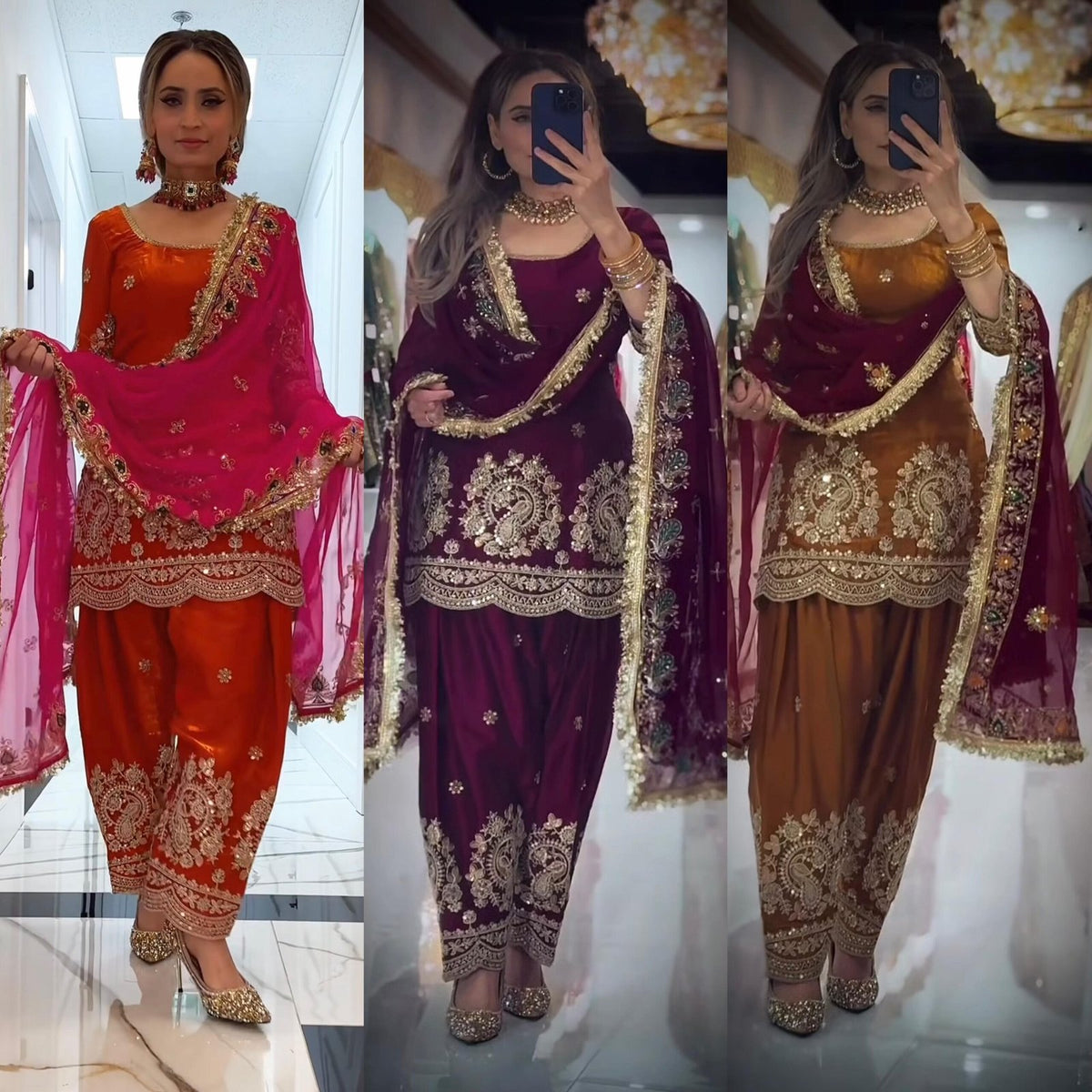 Party Wear Look Top With Farshi Salwar