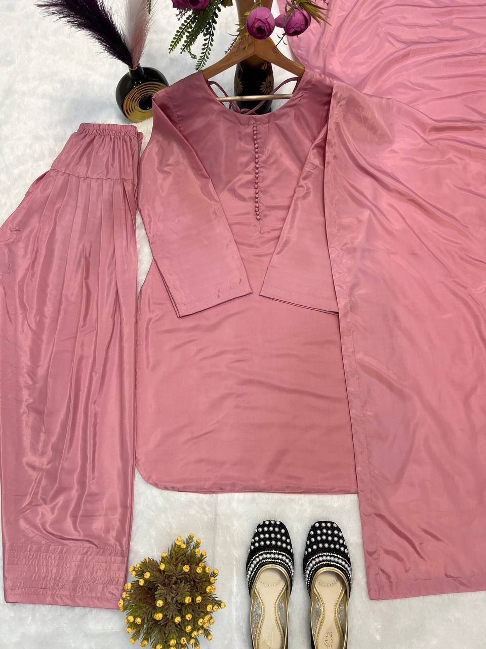 Party Wear Look Top With Farshi Suit