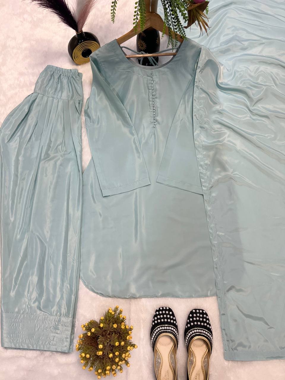 Party Wear Look Top With Farshi Suit