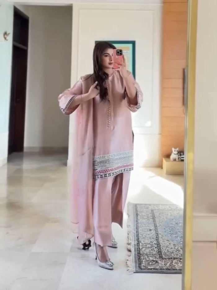 Embroidery Sequence Work Farsi Suit