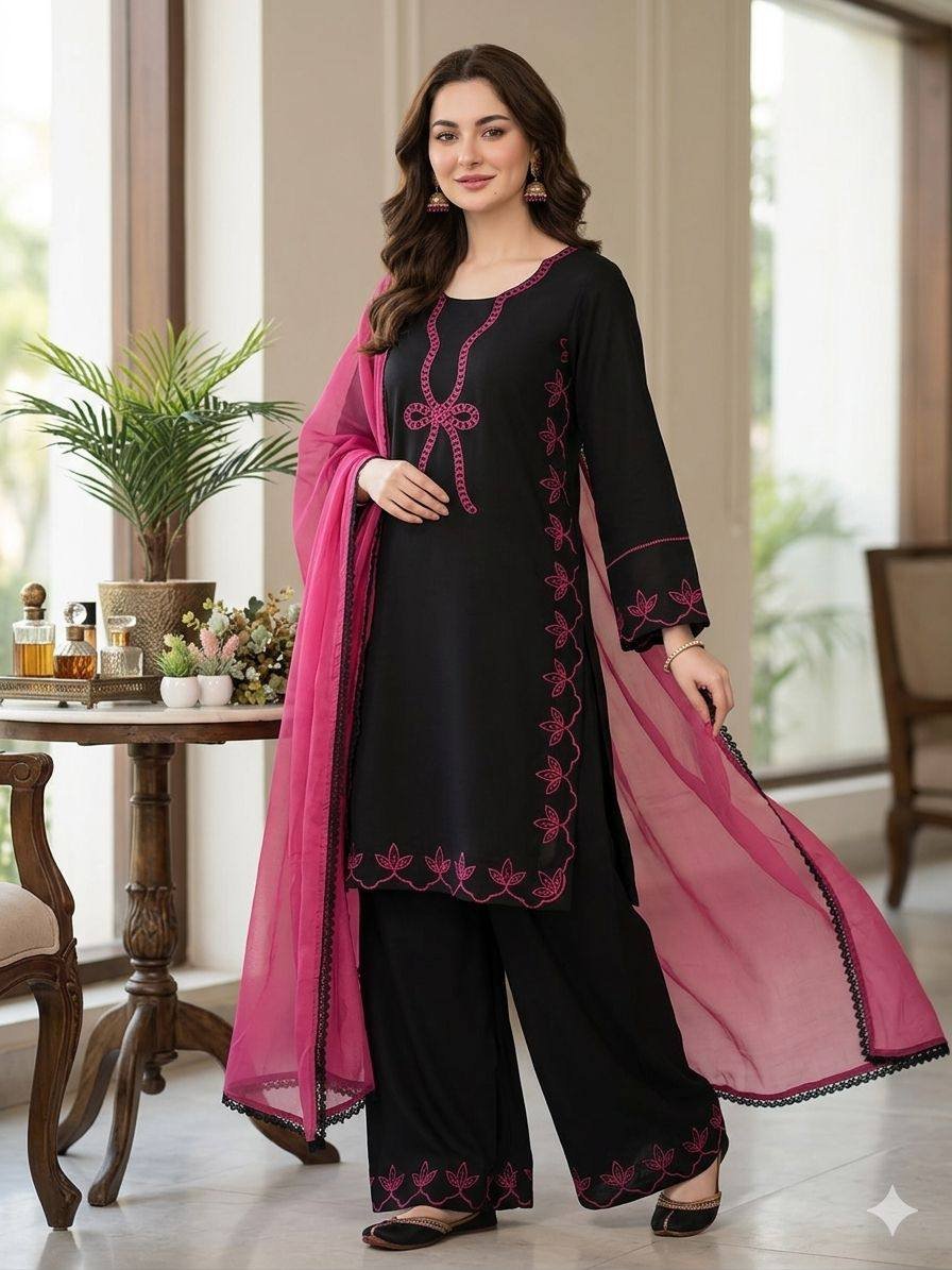 Pakistani Suit with Embroidered Worked