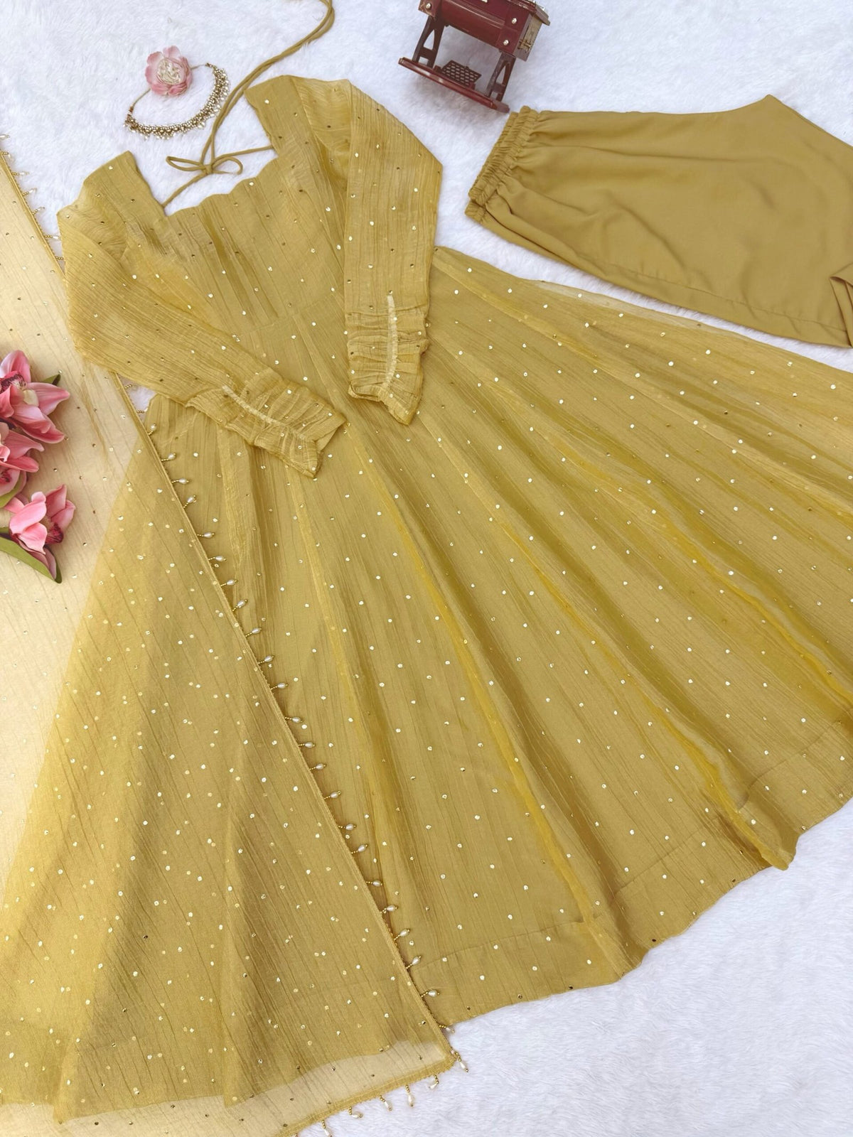 Designer Gown with Pent Set - KD 1641