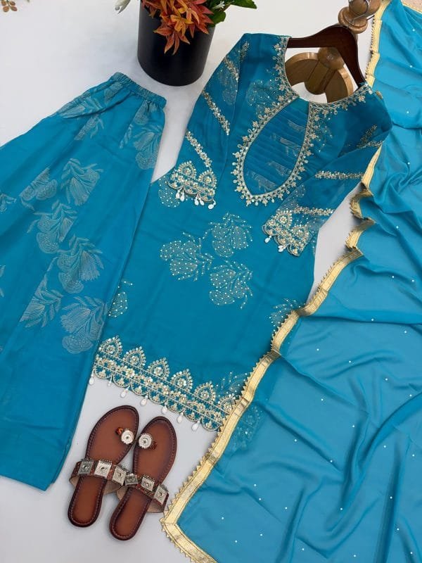 Heavy Faux Georgette With coding