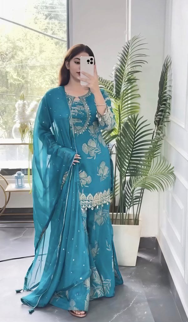 Heavy Faux Georgette With coding
