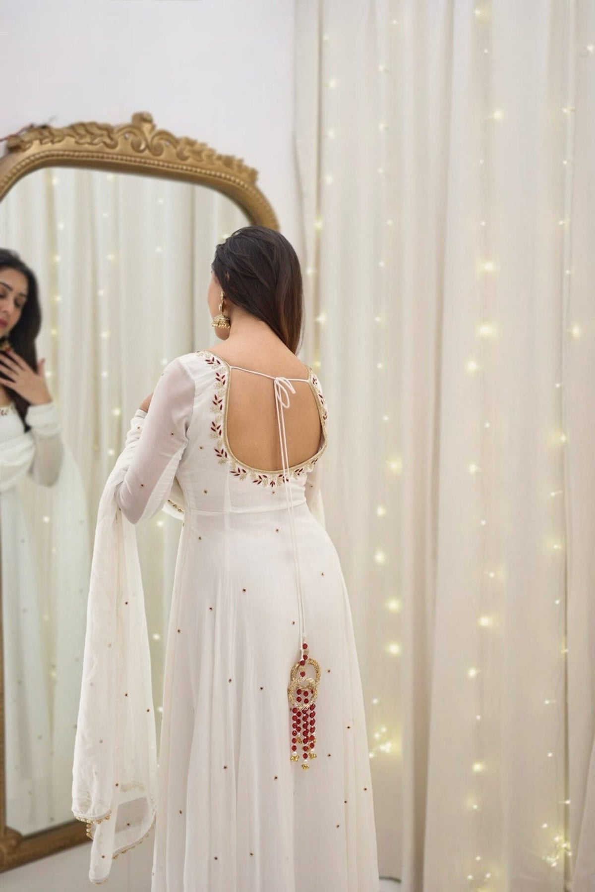 Gorgeous Apsara White Anarkali Suit Set