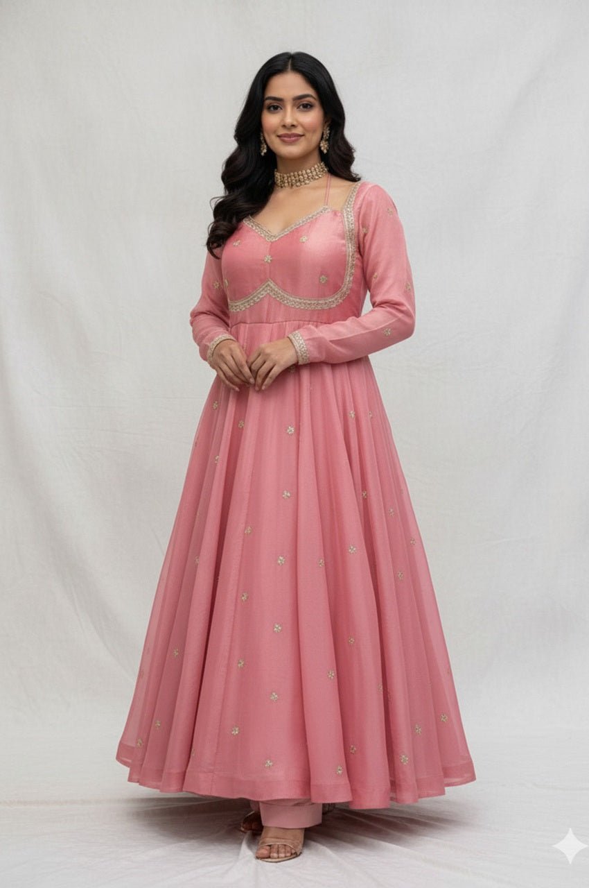 Candy Pink Anarkali Suit Set
