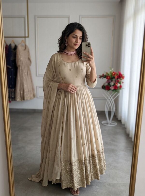 Chinon Silk Anarkali