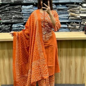 Straight Kurti With Adda Work Yoke with Latkan