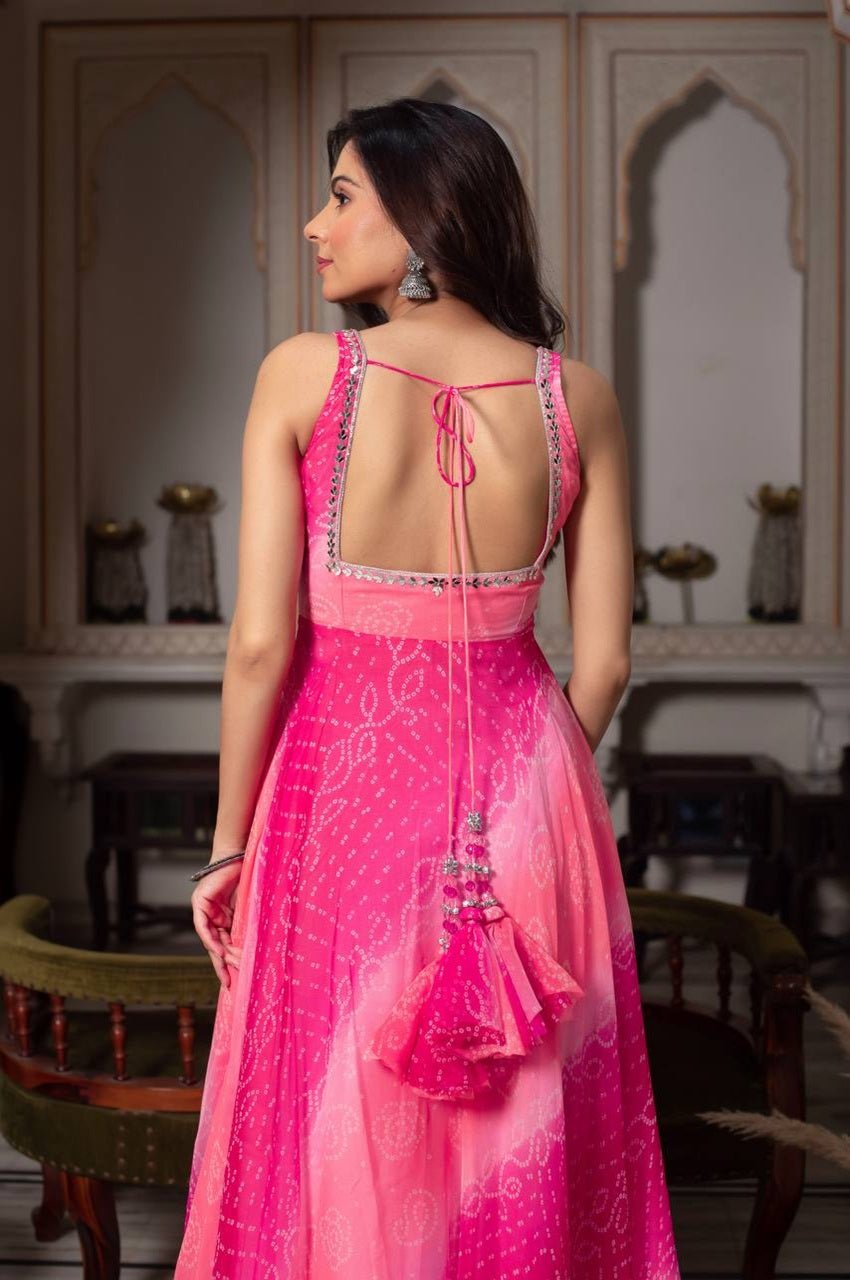 Pink Multi-Shade Anarkali Suit Set Pink Multi-Shade Anarkali Suit Set
