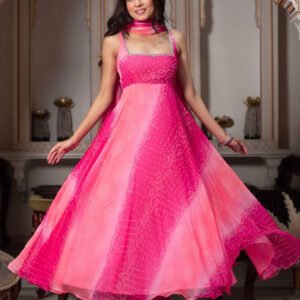 Pink Multi-Shade Anarkali Suit Set