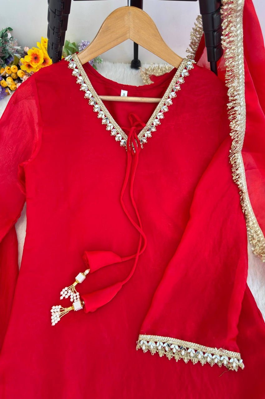 Red Color Farsi Style Salwar Suit Red Color Farsi Style Salwar Suit
