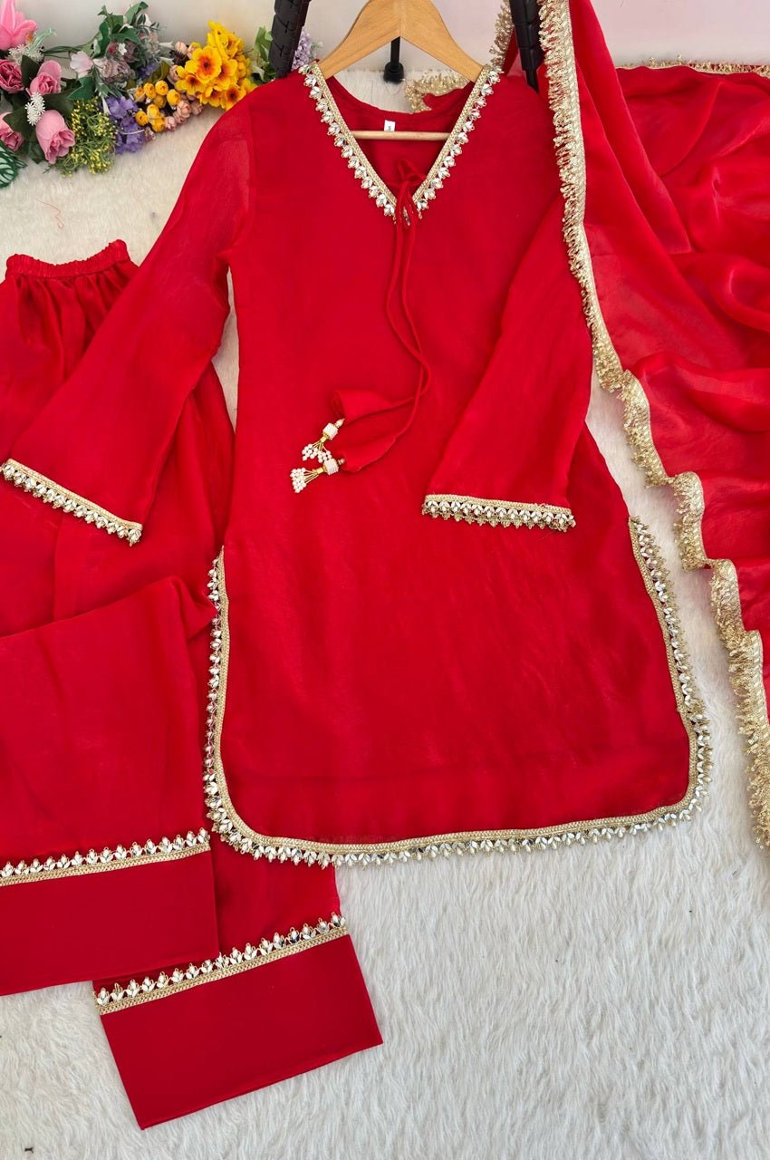 Red Color Farsi Style Salwar Suit Red Color Farsi Style Salwar Suit
